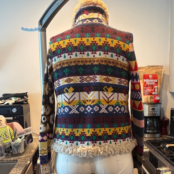 Desigual Multicolor Teddy Jacket with Faux Fur - Picture 7 of 9